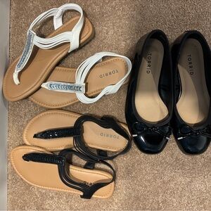 Torrid brand sandals and black flats